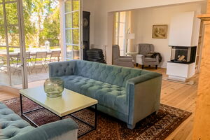 Gutshof Liepe - Ferienwohnung im Erdgeschoss Wohnbereich und Terrasse